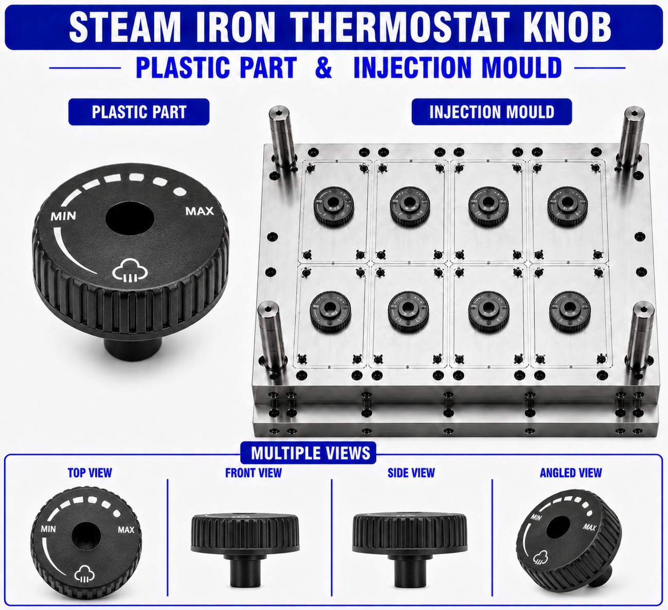 Steam Iron Plastic Thermostat Knob Mould and Moulding Service